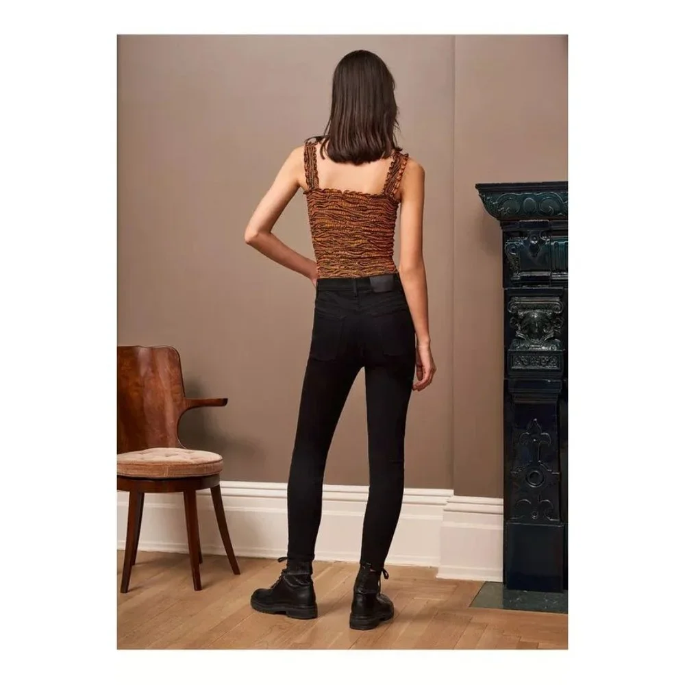 La Ligne Vera Cognac Tiger Smocked Tank Top - Picture 3 of 11